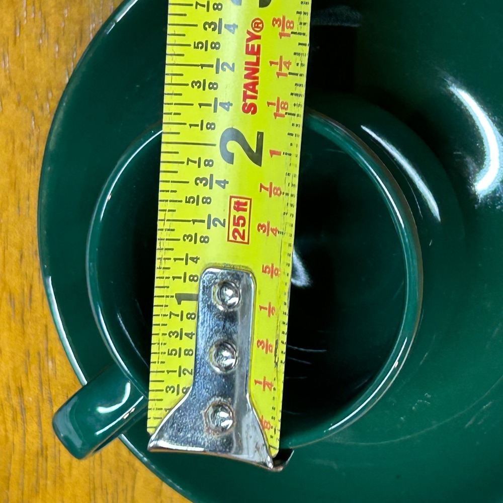 Crown Stoneware Hunter Green Mini Espresso‎ Cup and Saucer Set of 4 Thailand - Picture 5 of 11